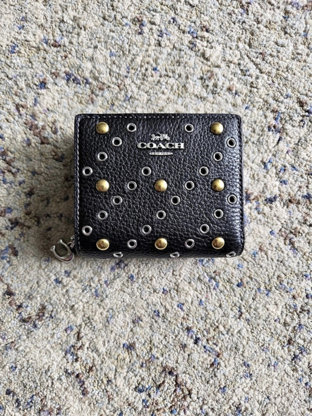 Coach Snap Wallet With Grommets in Black